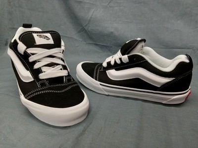 Vans Boys Knu School Sneakers 3D Stripe Black White Size 5.5 NEW IN BOX!