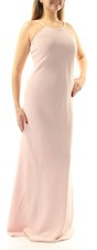 CALVIN KLEIN Womens Pink Scoop Neck Full-Length Formal Shift Dress 8