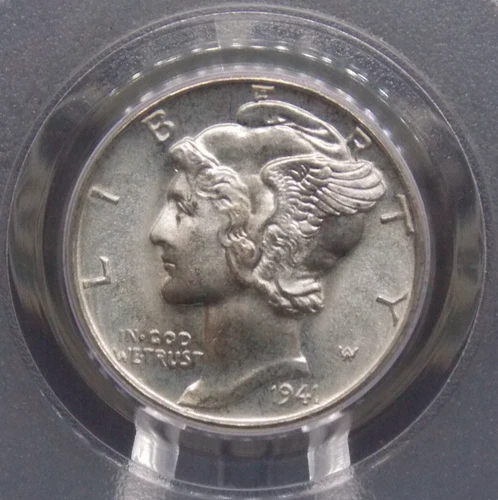 1941 "D" Mercury SILVER Dime 10c PCGS MS66 FB #440 *FULL BANDS* Unc BU ECC&C Inc
