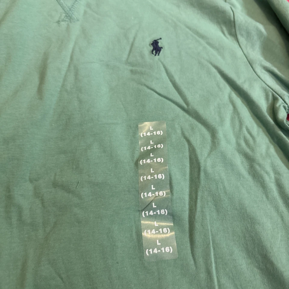 Ralph Lauren Sudadera con Capucha Crucero Niñas Jóvenes L Poni Bordado - Paquete de 2 Nuevas con Etiquetas Foto 4 de 4