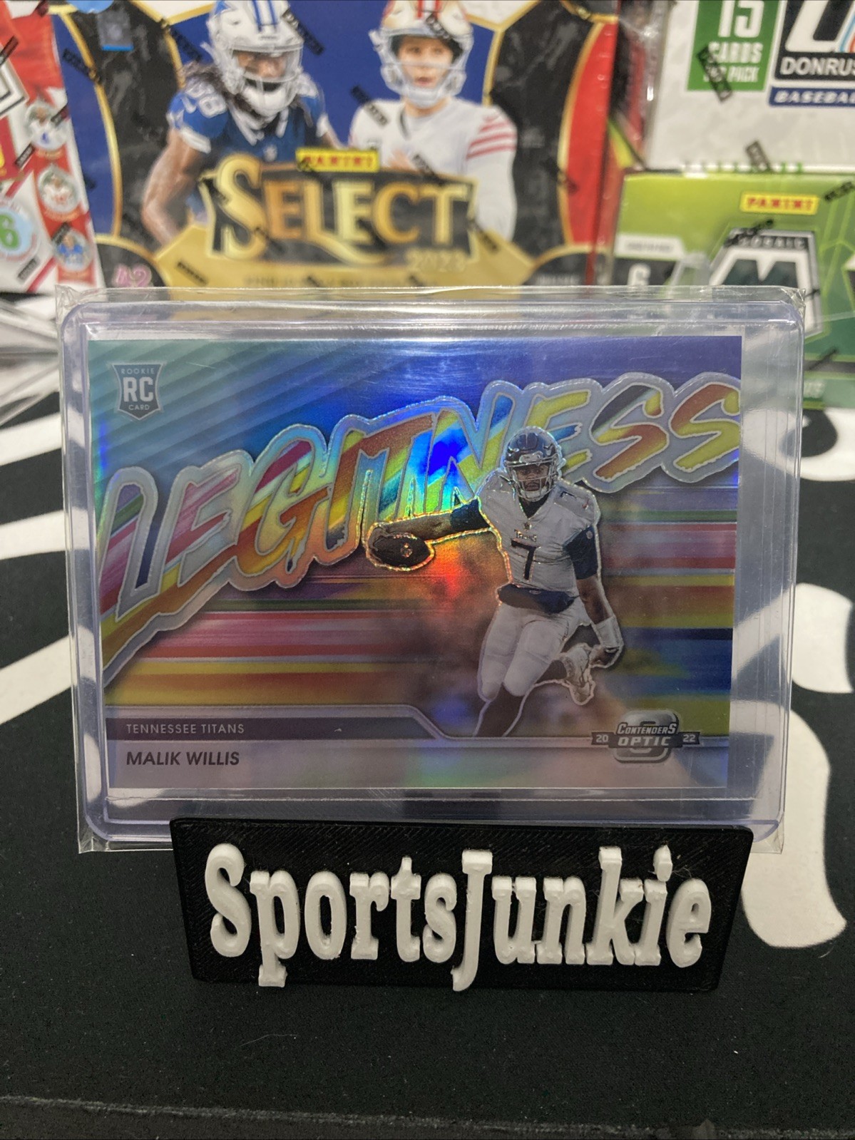 2022 CONTENDERS OPTIC MALIK WILLIS LEGITNESS PRIZM REFRACTOR ROOKIE RC -CASE HIT