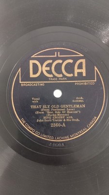 Decca Records 2360 Bing Crosby 78rpm That Sly Old Gentleman/Hang Your Heart On..