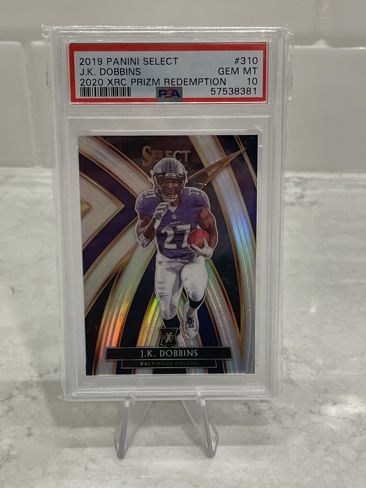 2019 Panini Select - JK Dobbins - PSA 10 2020 Rookie XRC Prizm Redemption