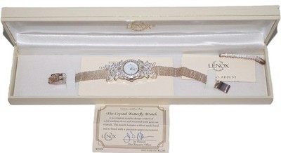 Lenox Crystal Butterfly Watch Quartz Timepiece