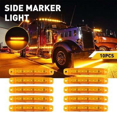 12V LED Yellow Car Side Rear Marker Light Indicator Lamp for Truck Boat Tailer D