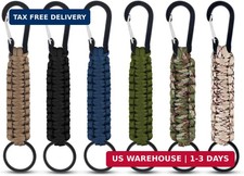 6 Pack Paracord Keychain with Carabiner Braided Lanyard Key Chain Paracord Carab