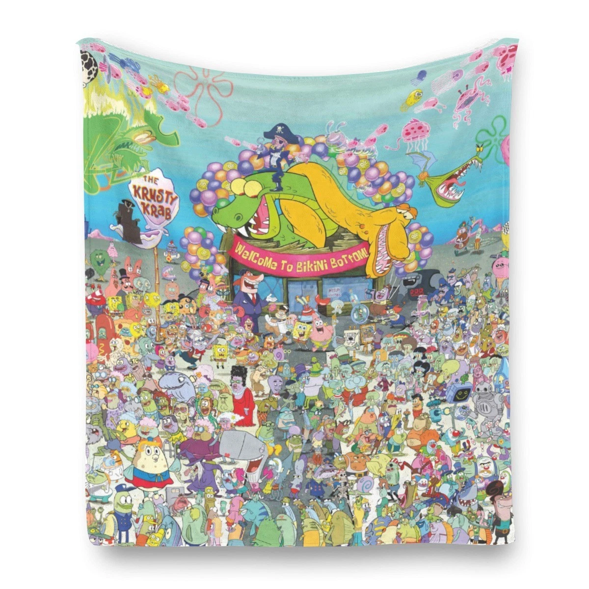 SpongeBob Bikini Bottom Soft Warm Single-Side Printing Flannel Fleece Blanket