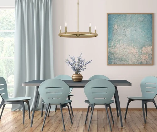 Minka Lavery 3865 Windward Passage 5 Light 27"W Ring Chandelier - Brass - Picture 4 of 4