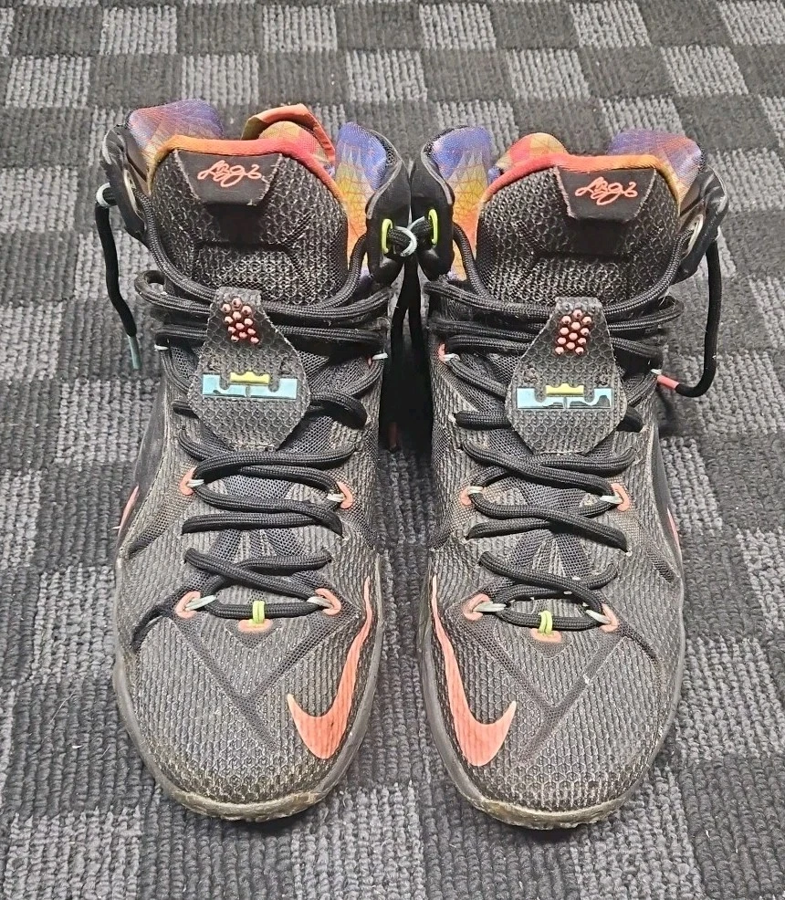 Nike LeBron XII 12 Instinct 2014 Multi Color 684593-068 Mens Size 12 Shoe Defect NEW Nike LeBron 12 Instinct 2014 HYPER GRAPE-CRIMSON 684593  main image 3