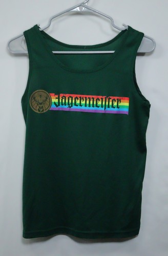 Jägermeister Pride Rainbow Logo Green Tank Top Women's Size M T545