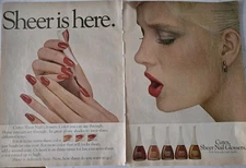 1980 Cutex Sheer Nail Glossers Fingernail polish Vintage  ad 