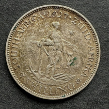 South Africa 1927, Silver Shilling King George V, Scarce Low Mintage