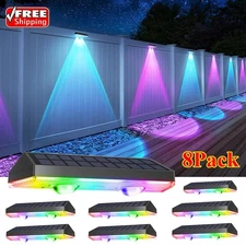 8Pack LED Solar Power Fence Lights Deck Door Wall Stair Step Outdoor Garden Lamp