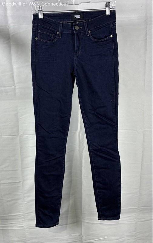 Paige Women's Verdugo Ultra Skinny Jeans Dark Blue USA Made Denim Sz 25x30