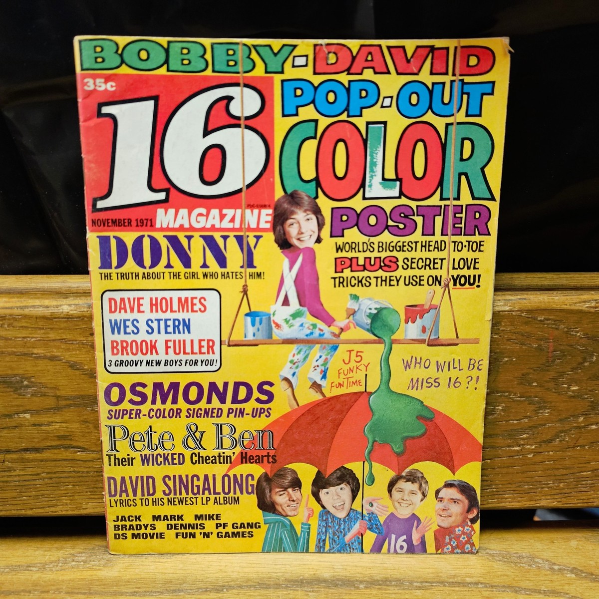 16 MAGAZINE November 1971 donny osmond david cassidy bobby sherman