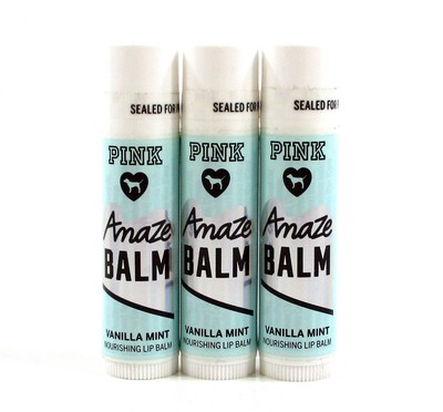 (3) Victoria's Secret Pink Amaze Balm Vanilla Mint Nourishing Lip Balm - Sealed