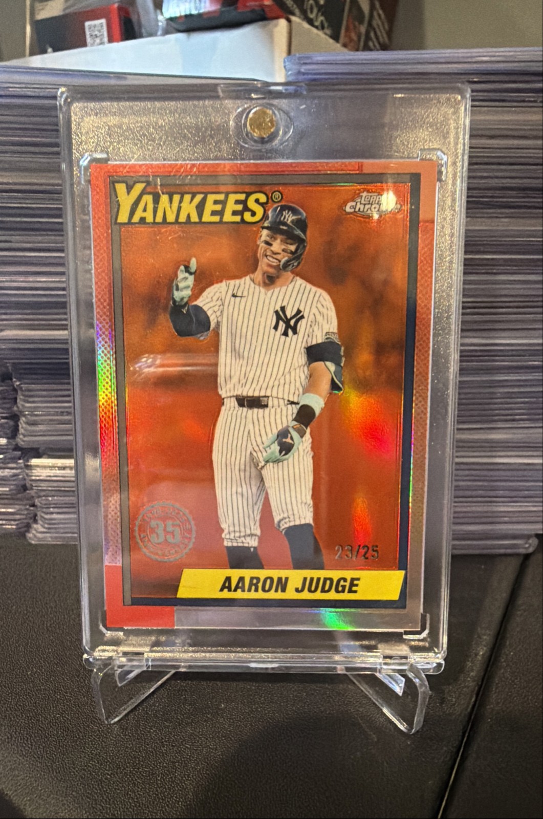 2025 Topps Chrome - 1990 Topps Baseball Aaron Judge Orange Refractor /25