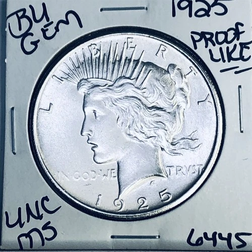 1925 P BU GEM PEACE SILVER DOLLAR UNC MS+++ U.S. MINT RARE COIN 6445