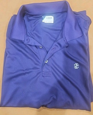 IZOD Golf Polo Shirt Mens XL Purple Performance Stretch Short Sleeve Collared