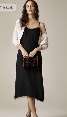 j crew midi slip dress J Crew Natasha Women's Midi Slip Dress Size 4, Black