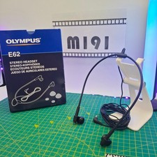 Olympus E62 Stereo Transcription Headset Under Chin Headphones Boxed. refba