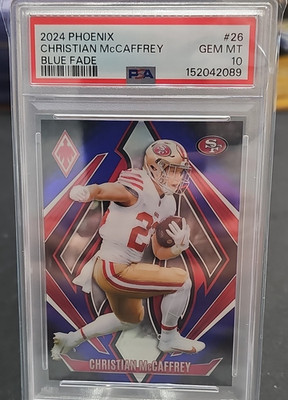 2024 Panini Phoenix Christian McCaffrey #26 Blue Fade PSA 10 /249