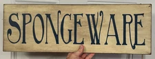 Primitive "Spongeware" Hand Made Wooden Sign 24 X 8" Country Decor