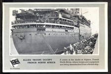 WW2 Postcard: Allied Troops Occupy French North Africa. Free UK p&p