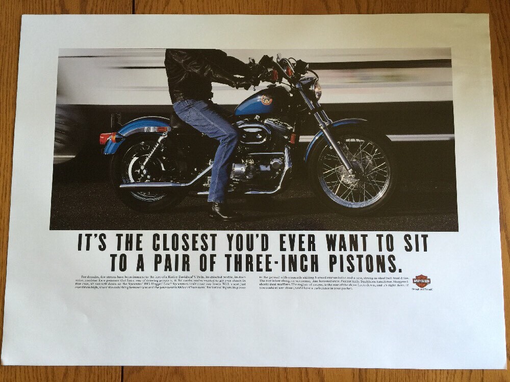 HARLEY DAVIDSON Sportster 883 Hugger Poster Ad, 21