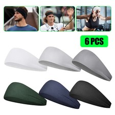 6X Running Headbands for Men Women Sweatbands Sports Sweat Bands Workout Fitness