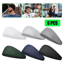 6X Running Headbands for Men Women Sweatbands Sports Sweat Bands Workout Fitness