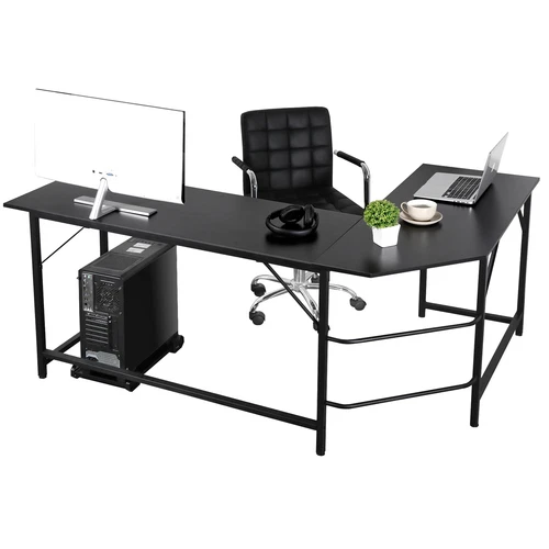  66" L-Shaped Desk Computer Gaming Desk Laptop Table Corner Workstation Office - Picture 19 of 19