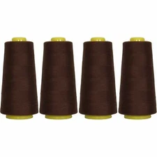 4 BIG CONES CHOCOLATE SERGER SEWING THREAD 2750 YD TEX 27 40S/2-THREADART