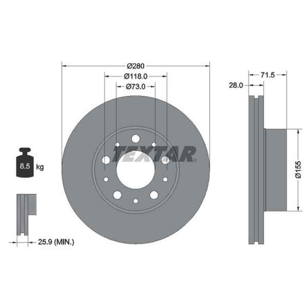 Textar 2X Bremsscheibe 92286103-image