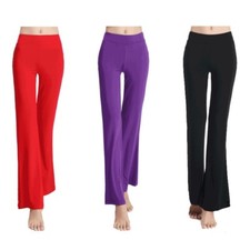 Ladies Flared Leg Dance Pants Modal Running Gym Yoga Practice Thin Solid Trouser