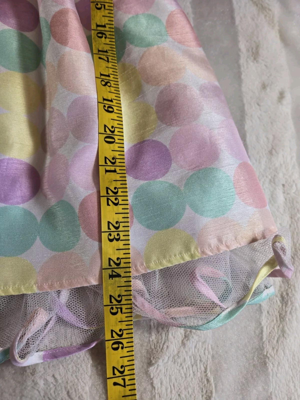 Girls Brooke Lindsay Pastel Pink Green Polka Dot Tulle Lined Party Dress Size 6