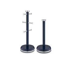 Tower Belle Mug Tree & Towel Pole Set, Stainless Steel, Midnight Blue T826172MNB