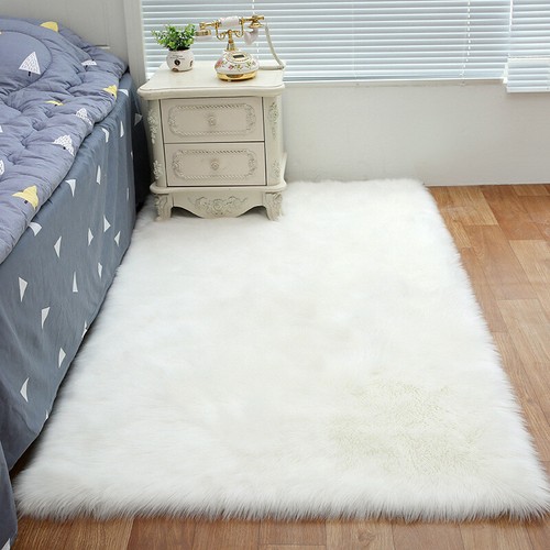 Fluffy Rugs Bedroom Furry Carpet Bedside Sheepskin Area Children Play Room Decor - Picture 10 of 24