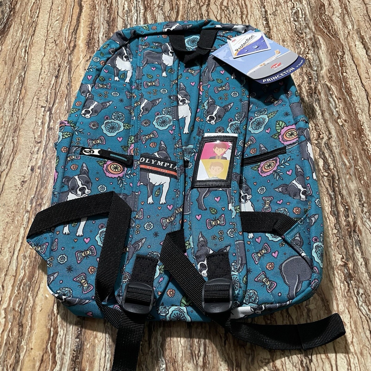 Olympia USA PRINCETON 18” Student Backpack with Multicolor Cat Pattern Olympia USA Backpack Princeton Authentic Water Resistant Cat  main image 4