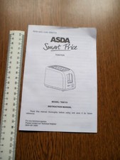 ASDA SMART PRICE TOASTER MODEL TA8119 INSTRUCTION MANUAL, 8 PAGES B011