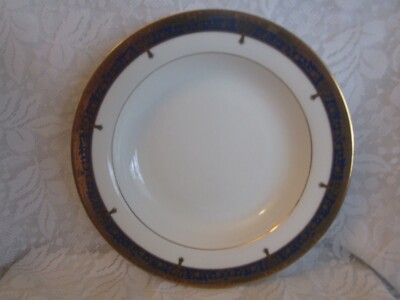 One Nikita Fine China Embassy Gold and Cobalt Blue 9'' Soup Salad Bowl #2