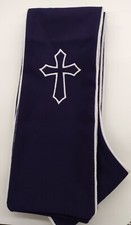 Clergy stole for Church Pastor, Minister, Bishop. PURPLE/WHITE