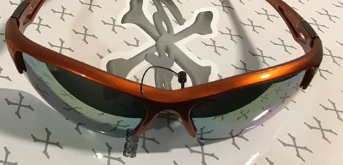 X-LOOP Men’s Sunglasses Orange Frames & Gold Mirror Lens Semi-Rimless NEW - Picture 19 of 21