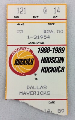 Fake Rockets Ticket Template NBA 1989 01/14 Dallas Mavericks at Houston Rockets Ticket Stub | eBay
