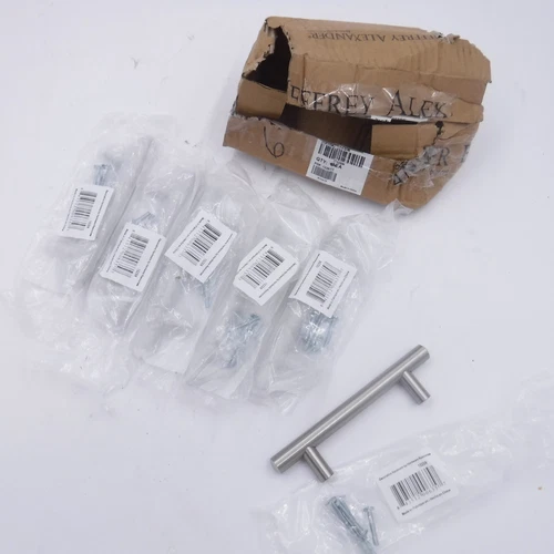 6 Pack Jeffrey Alexander 152SN Key West 3-3/4" C/C Cabinet Pulls Satin Nickel - Picture 1 of 3