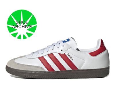 NEW Sz 10 Men's adidas Samba OG White Scarlet Red IG1025 S1