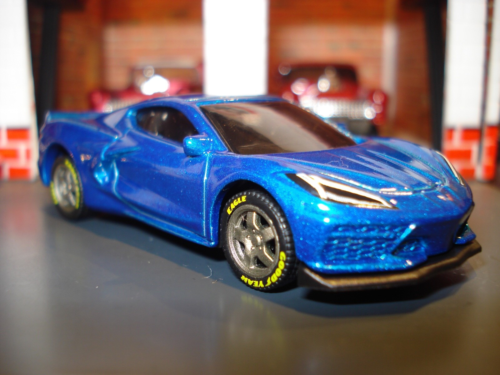 2020 CORVETTE C-8 CUSTOM EDITION 1/64 HW CUSTOM WHEELS BLUE MID ENGINE CAR-image