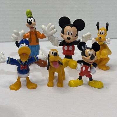 A lot of 6 Mickey Mouse goofy Pluto Donald plastic PVC figures Mattel