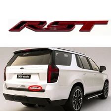 1PC Tailgate RST Emblem Fit 2021-2023 Chevy Tahoe Suburban Badge Gloss Red Black