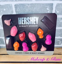 HERSHEY MAKE UP BEAUTY BLENDER SPONGES DAMP/DRY COVERAGE - 12 PCS